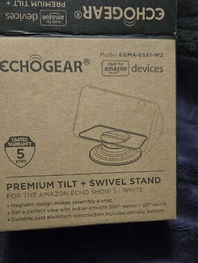 Premium Tilt & Swivel Stand for Amazon Echo Show 5 - White